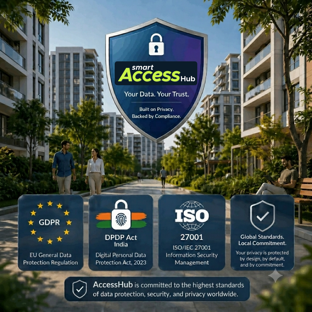 SmartAccessHub compliance and certifications — GDPR, DPDP Act, ISO 27001