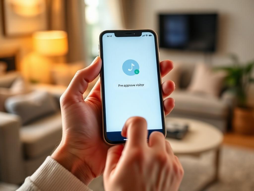 Resident using the SmartAccessHub app to pre-approve a frequent visitor